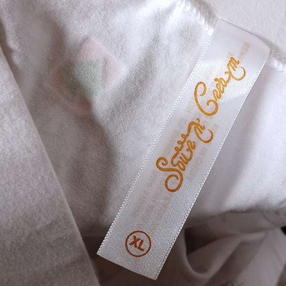 SOUR N CREAM Skull Castle Medieval Colorful Print White Strapless Top XL NWT - Picture 5 of 11